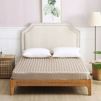 new striped satin bed linen luxury elastic fitted sheet summer bed cover bedding set mattress protector bedspread bed sheets
