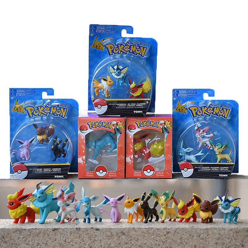 Оригинальная экшн-фигурка Takara Tomy Pokemon Anime Эволюция Иви Семейная Игрушка Боевая