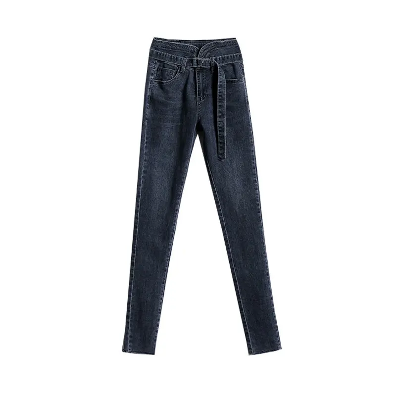 

170-185cm Tall Girl Ultra-long Jeans Women Blue Denim Spring Autumn Korean Style Fashion Chic High Waist Skinny Pencil Pants