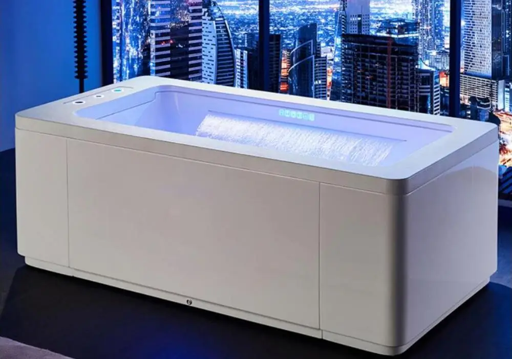 

1700mm Whirlpool Surfing Colored Lamp Bubble Bathtub Hydromassage Thermostatic Waterfall Elevating Faucet disinfection Tub A0