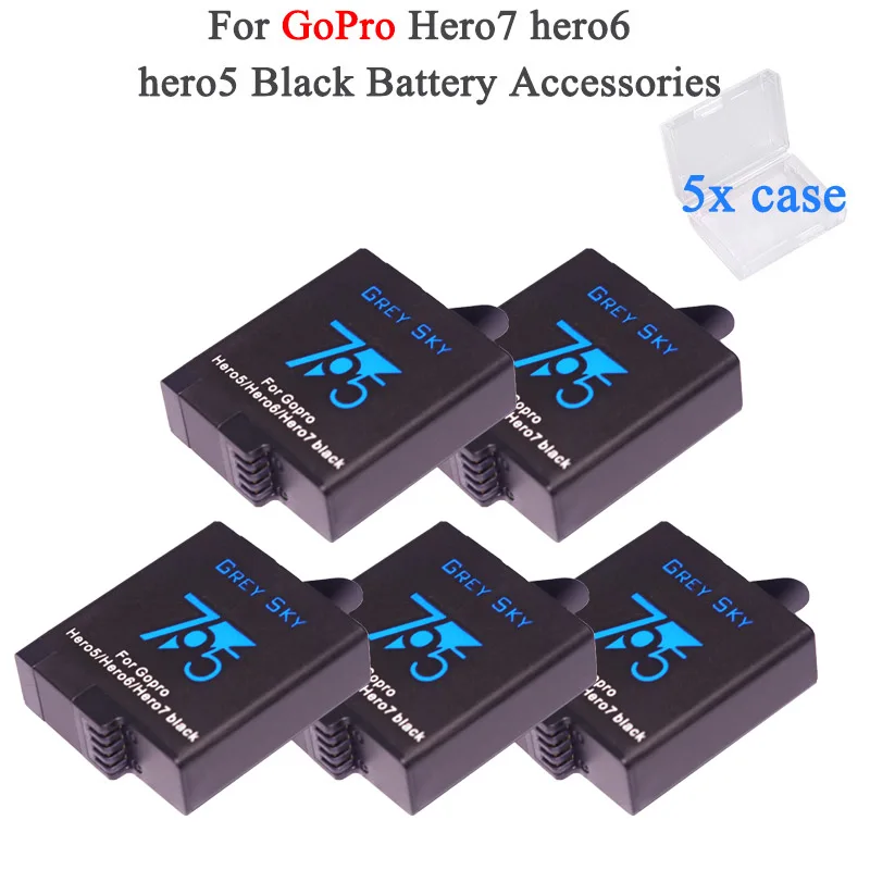 5 шт. аккумулятор 1600 мАч для GoPro Hero hero 6 7 black Bateria Akku AHDBT 501 батарея|Цифровые