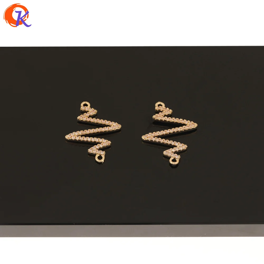 

Cordial Design 30Pcs 18*26MM Jewelry Accessories/Hand Made/CZ Charms/Connectors For Necklace/Wave Shape/DIY Making/Pendant