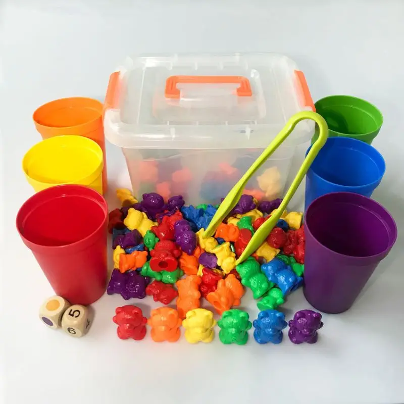 

Children Montessori Toy 1 set Boxed Counting Bear Montessori Educational Q6PD