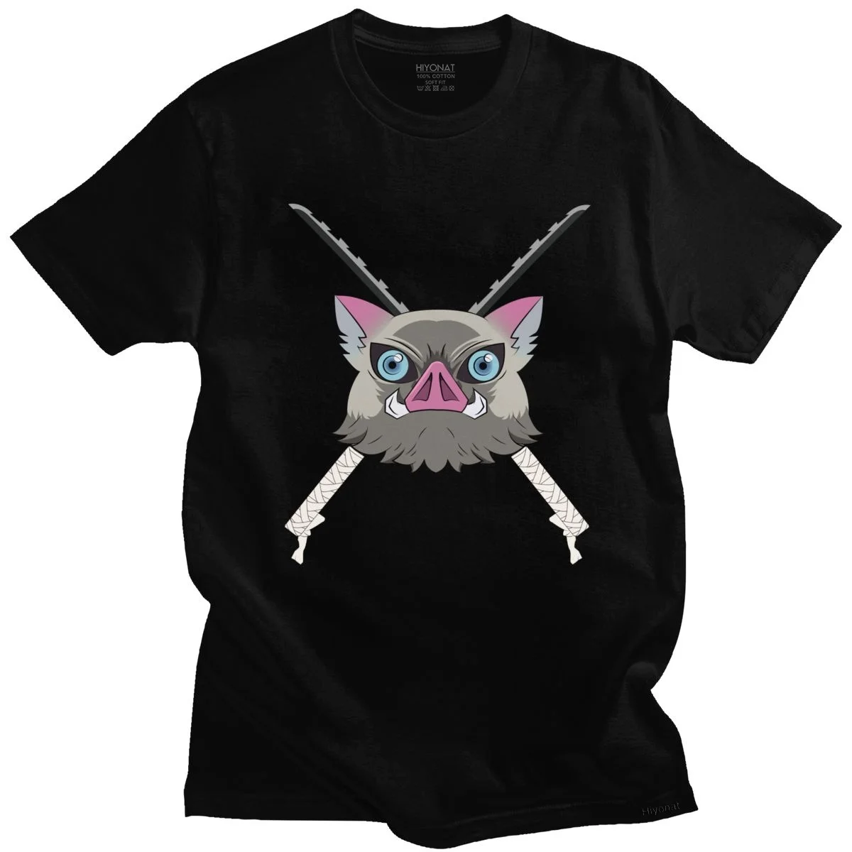 

Handsome Tshirt Men Kimetsu No Yaiba Short Sleeves Anime Tee Shirt Casual Top Inosuke Hashibira Demon Slayer T-shirt