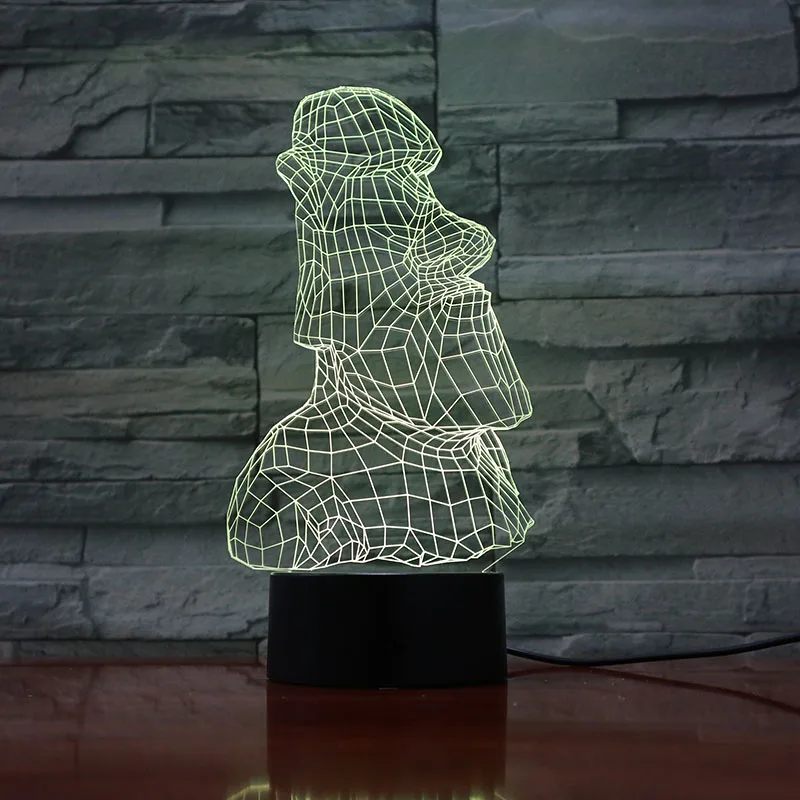 3d лампа с пасхальным островом камень Moai|Ночники| |
