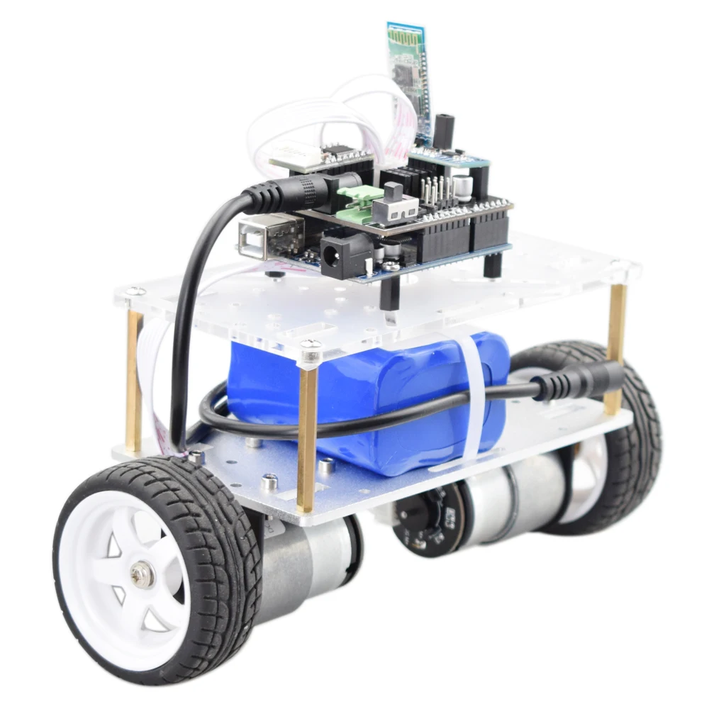 Самобалансирующийся робот Arduino, комплект шасси для автомобиля, 2 колеса, с двигателем 12 В постоянного тока, «сделай сам», ствол игрушка от AliExpress RU&CIS NEW