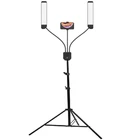 Аксессуары для фотостудий двуручным хватом заполнить светодиодный кольцевой светильник с 200 см штатив с двойной светодиодный RGB полосы добавить стенд 3300K-5500K 288 шт. светодиодный для телефона