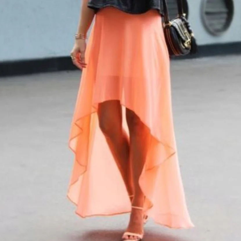 Длинная ярко оранжевая юбка сексуальная прозрачная на заказ 2020 летние вечерние