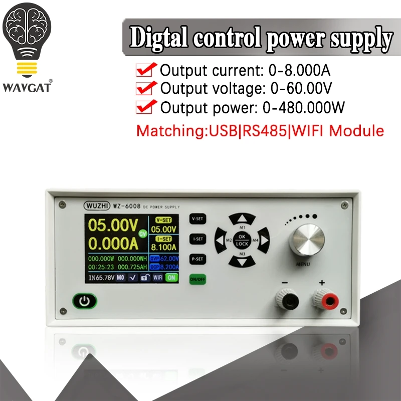 WZ6008 WIFI цифровой дисплей DC преобразователь Регулируемый CC CV лабораторный