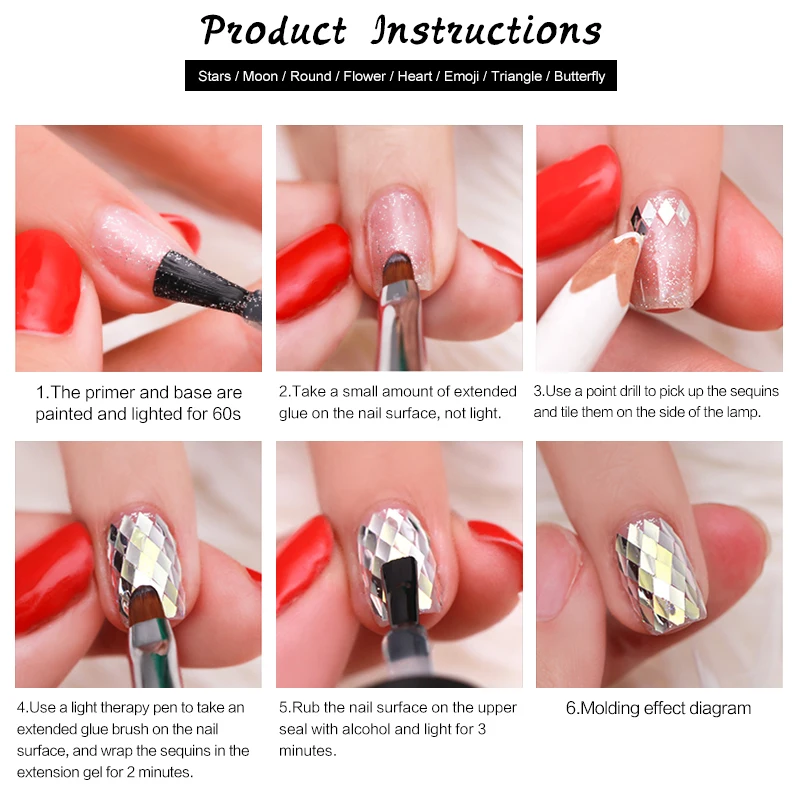 LAKIMU Блестки Дизайн хлопья для ногтей мини мерцание с различными талисманы формы