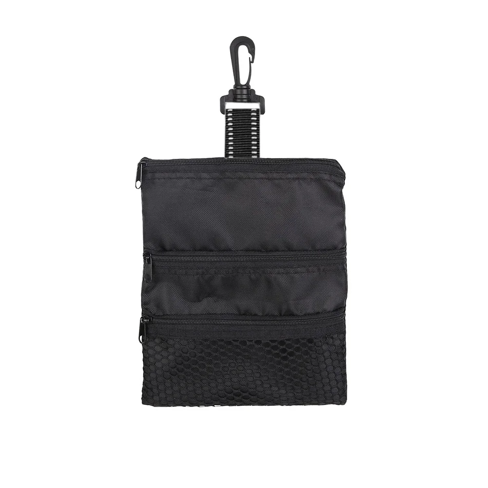 

Portable Golf Ball Accessories Multi-Pocket Black Zipper Handbag Bag