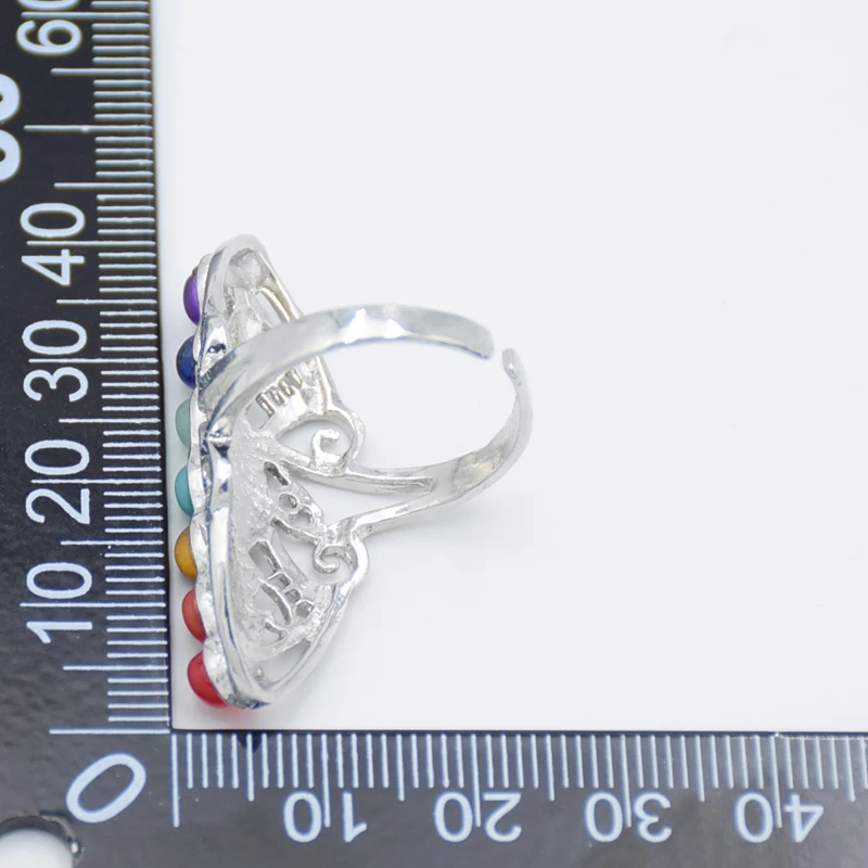 Мода 7 Чакра каменные бусины кольца на палец рейки баланс медитация исцеление