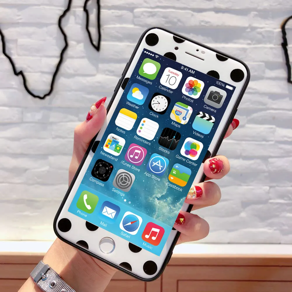 LAPOPNUT 360 милый узор в горошек чехол для телефона чехлы IPhone X Xr Xs Max 6 S 7 8 Plus Мягкий
