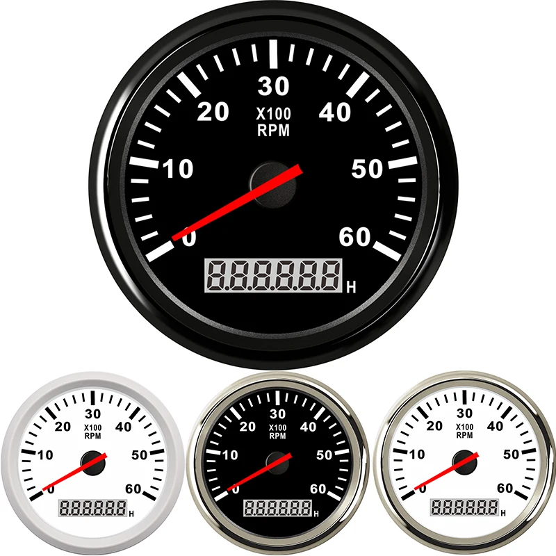Лодочный подвесной тахометр морской автомобиль с ЖК дисплеем 85 мм 6000 об/мин