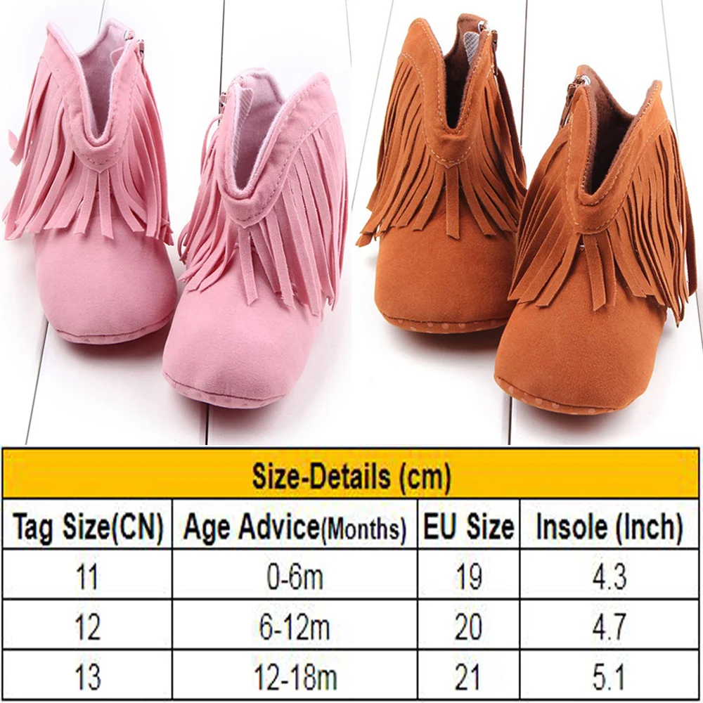 Новые детские зимние ботинки Теплая обувь с кисточками для малышей маленьких