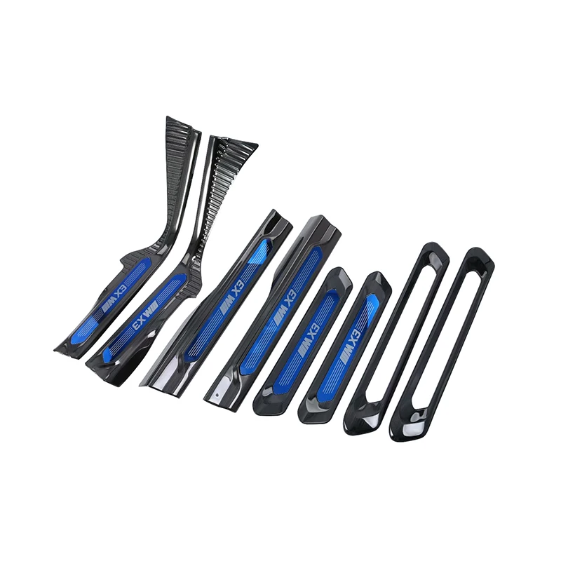 

Accessories Fit for 2018 2019 2020 BMW X3 G01 Door Sill Threshold Bar Decoration Trim Black Titanium Stainless Steel Car Styling
