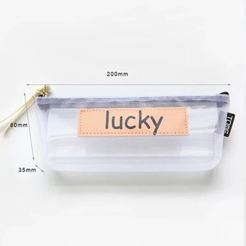 

1pc Transparent Pencil Case Mesh Pencil Bag For Kids Gift Office School Supplies