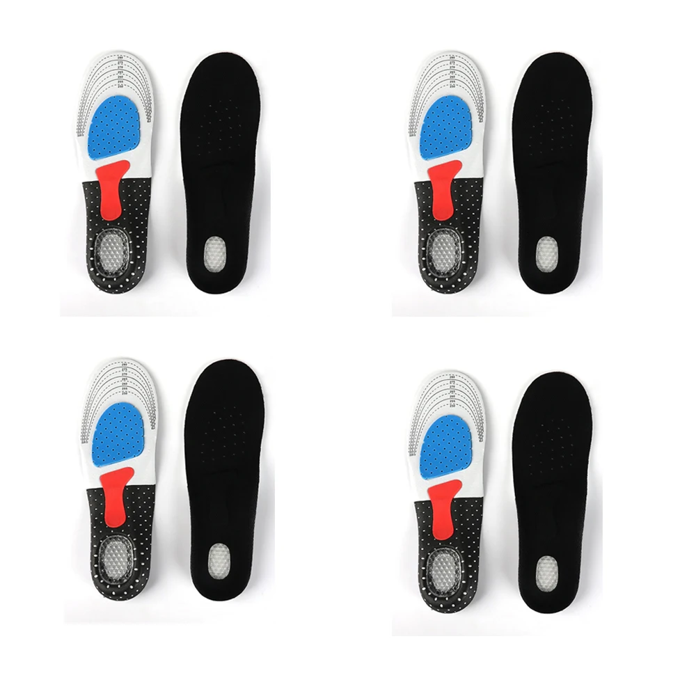 

4 Pairs Unisex Gel Orthotic Sport Running Insoles Insert Shoe Pad Arch Support Heel Cushion Free Size Sports Insole Pad