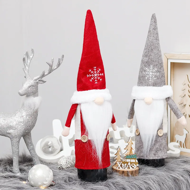 Новый год Navidad Санта Клаус безликая кукла крышка бутылки вина фестиваль