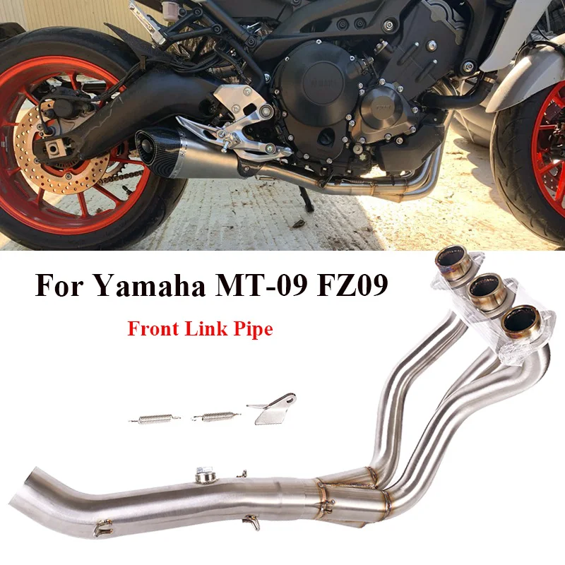 

Motorcycle Full Exhaust System Escape Header Connect Tube Stainless Stell Front Link Pipe For For Yamaha MT09 FZ09 Tracer 900