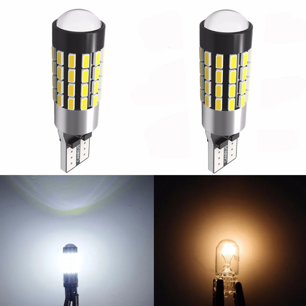 AGLINT 2 шт. светодиодный T10 автомобильные лампочки CANBUS для w5w Нет ошибок 54 SMD 194 168 свет