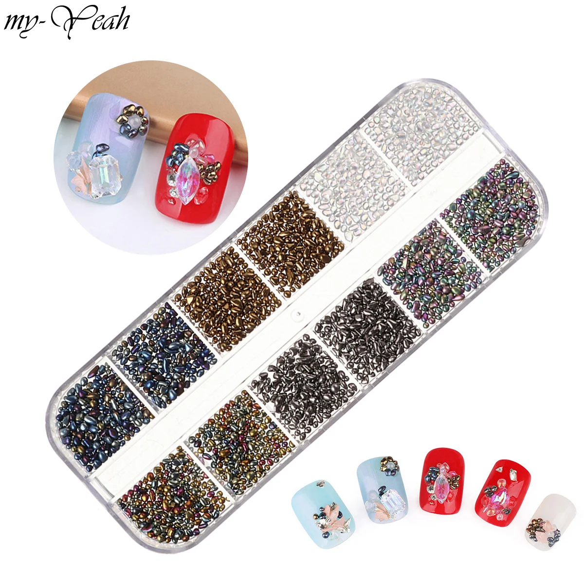 1/2/3 мм ногтей мульти-размер нерегулярные Хамелеон камень горный хрусталь бусины