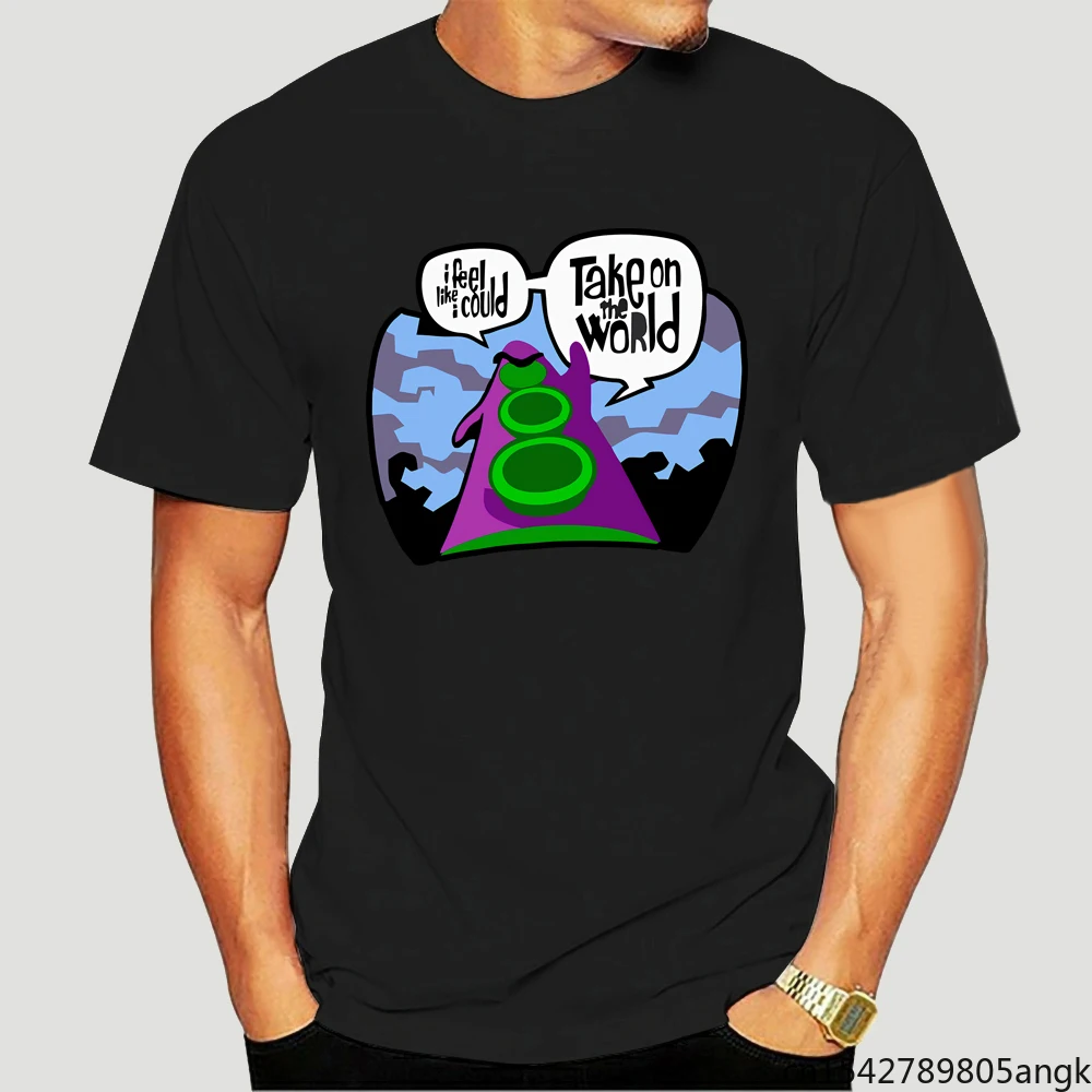 O-neck Custom Printed Men T Shirt Day of The Tentacle Take on The World t d jakes on the seventh day
