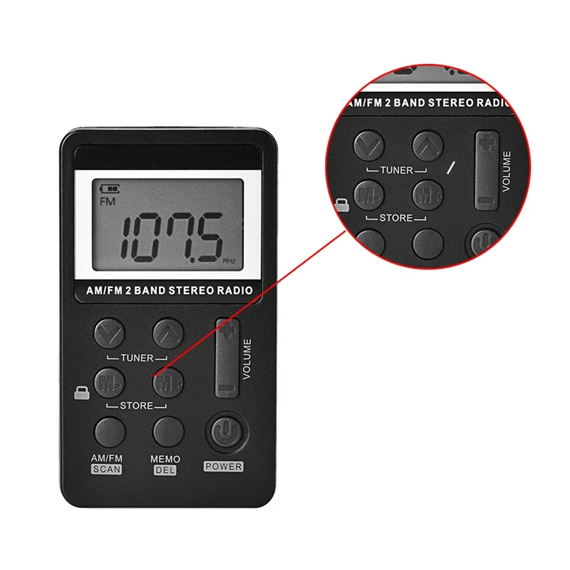 JABS Personal Digital AM FM Radio Compact Transistor Built in Antenna with Earphone for Walk Jogging | Электроника