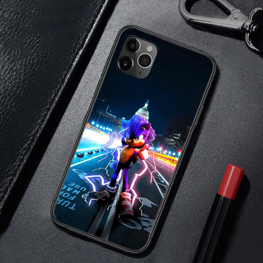 

Cartoon Sonic Game Phone Case Cover For Iphone 5 5S 6 6S PLUS 7 8 11 12 Mini X XR XS PRO SE 2020 MAX black Cell Luxury Prime