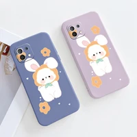 beckoning white rabbit case for xiaomi mi11 lite ultra 11i 10t 9t lite 10 10s 9 8 poco f2 x2 f3 pro ultra thin phone back cover