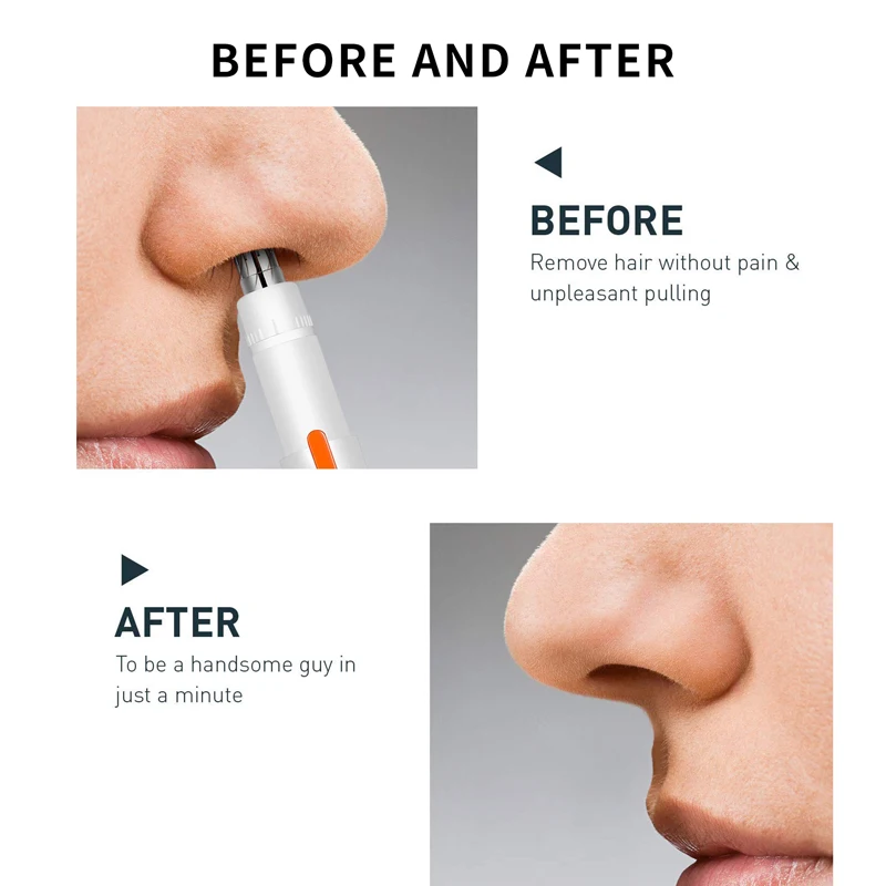 Электрический триммер для носа и ушей портативный безболезненный носовой