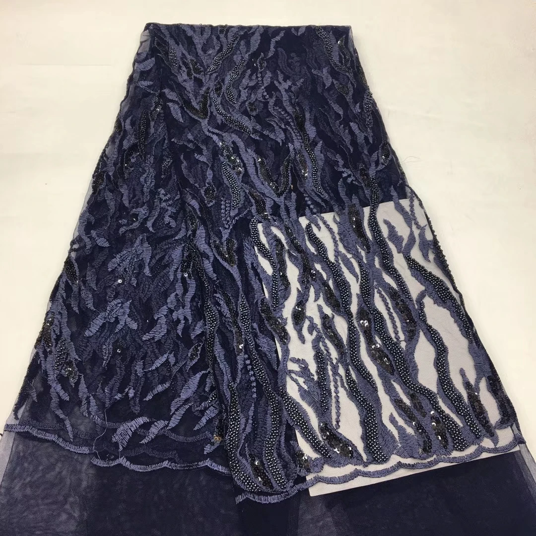 

Madison African Lace Beads Embroidery High Quality French Mesh Lace for Women Wedding Embroidered Nigerian Tulle Lace Fabric