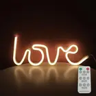 Неоновый светильник с дистанционным управлением, 2022 в, настенный светильник сделай сам с питанием от USBаккумулятора для свадебной вечеринки, 3,5