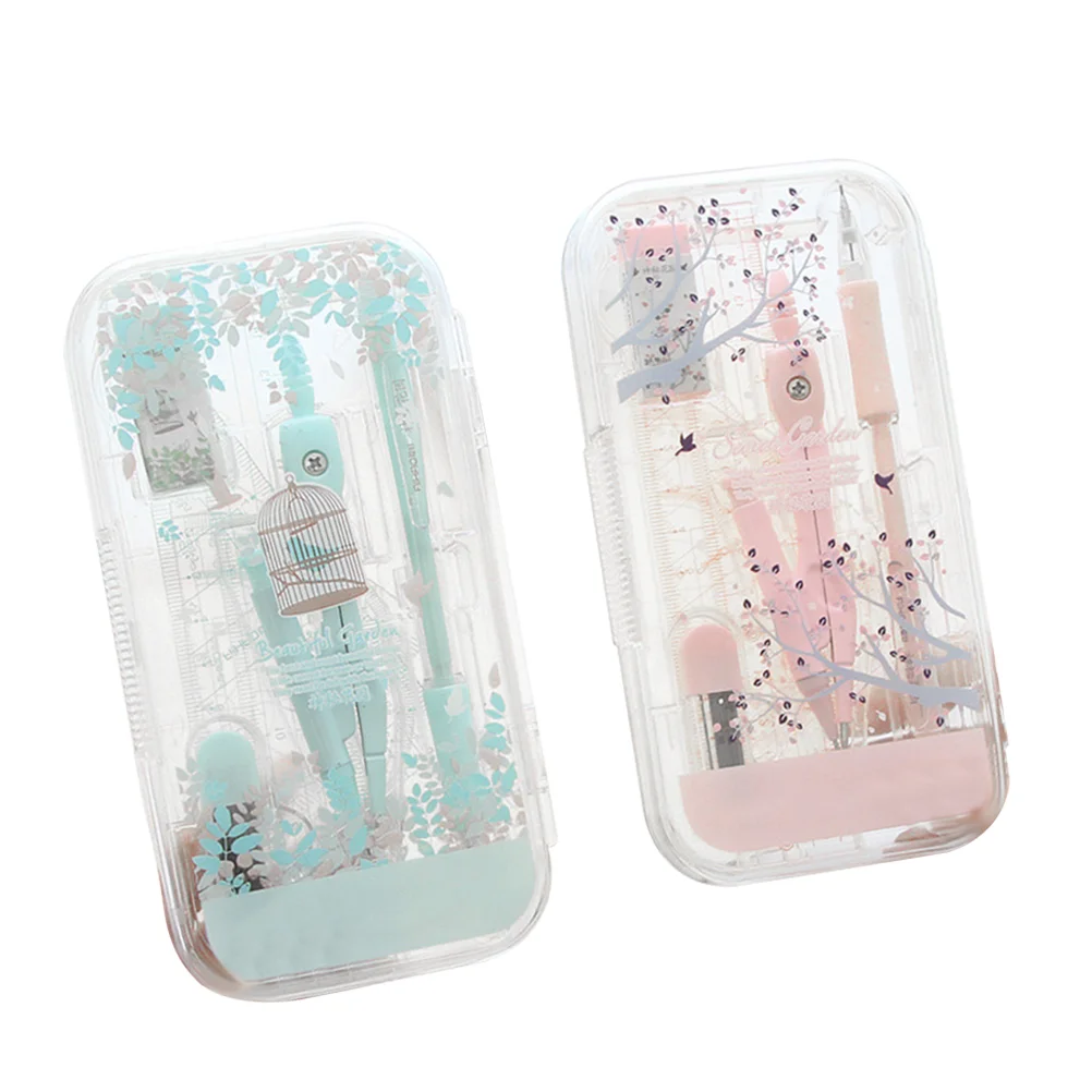 

2 набора, набор школьных компаса, портативный обучающий инструмент, полезные чертежные принадлежности, студенческие канцелярские принадле...