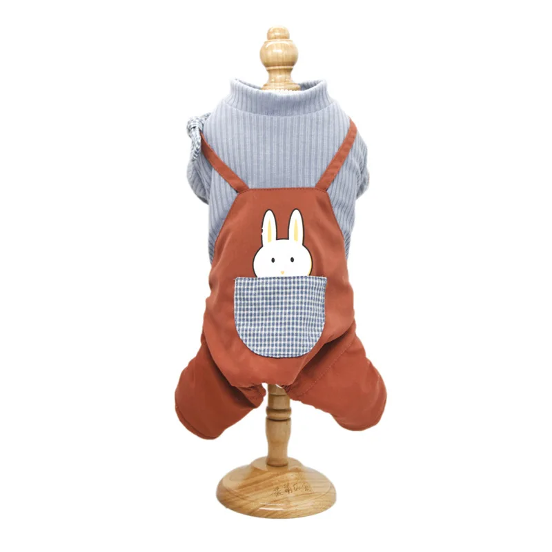 Одежда для маленьких собак с карманами комбинезоны принтом животных осень и зима