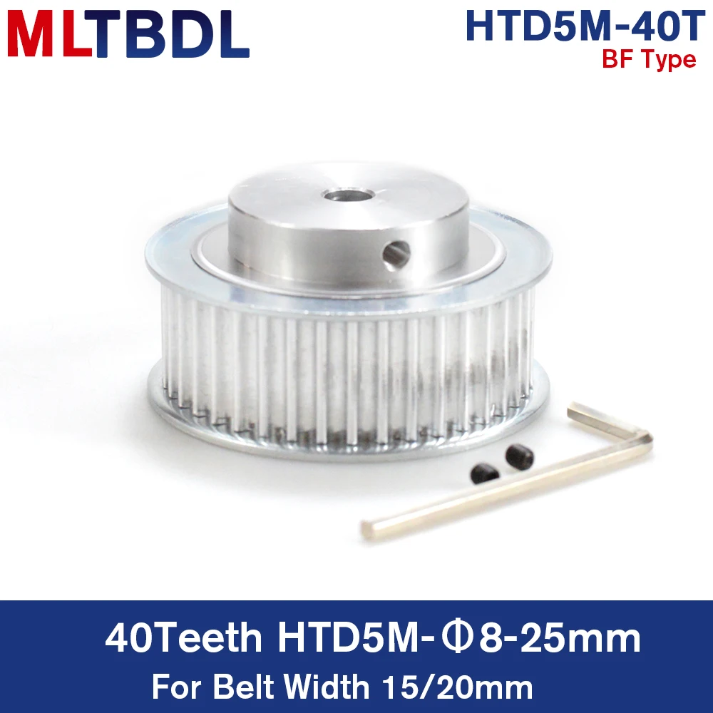 5M BF Type 40T Timing Pulley Inner Bore 8/10/12/14/15/16/17/20/22/24/25mm 40Teeth 5mm Pitch 16/21mm width HTD Timing Belt Pulley