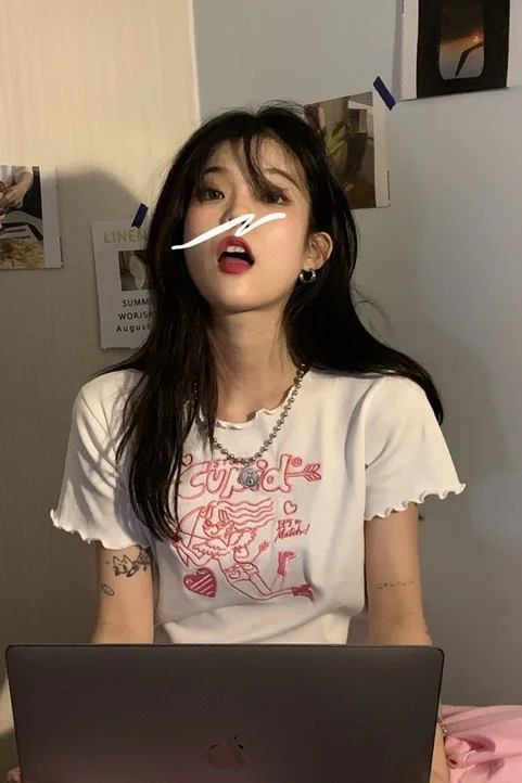 Girls' Embroidered T-shirt Short Sleeve Hot Girl Base Coat Summer Korean Slim Fit BM Style White Top | Женская одежда