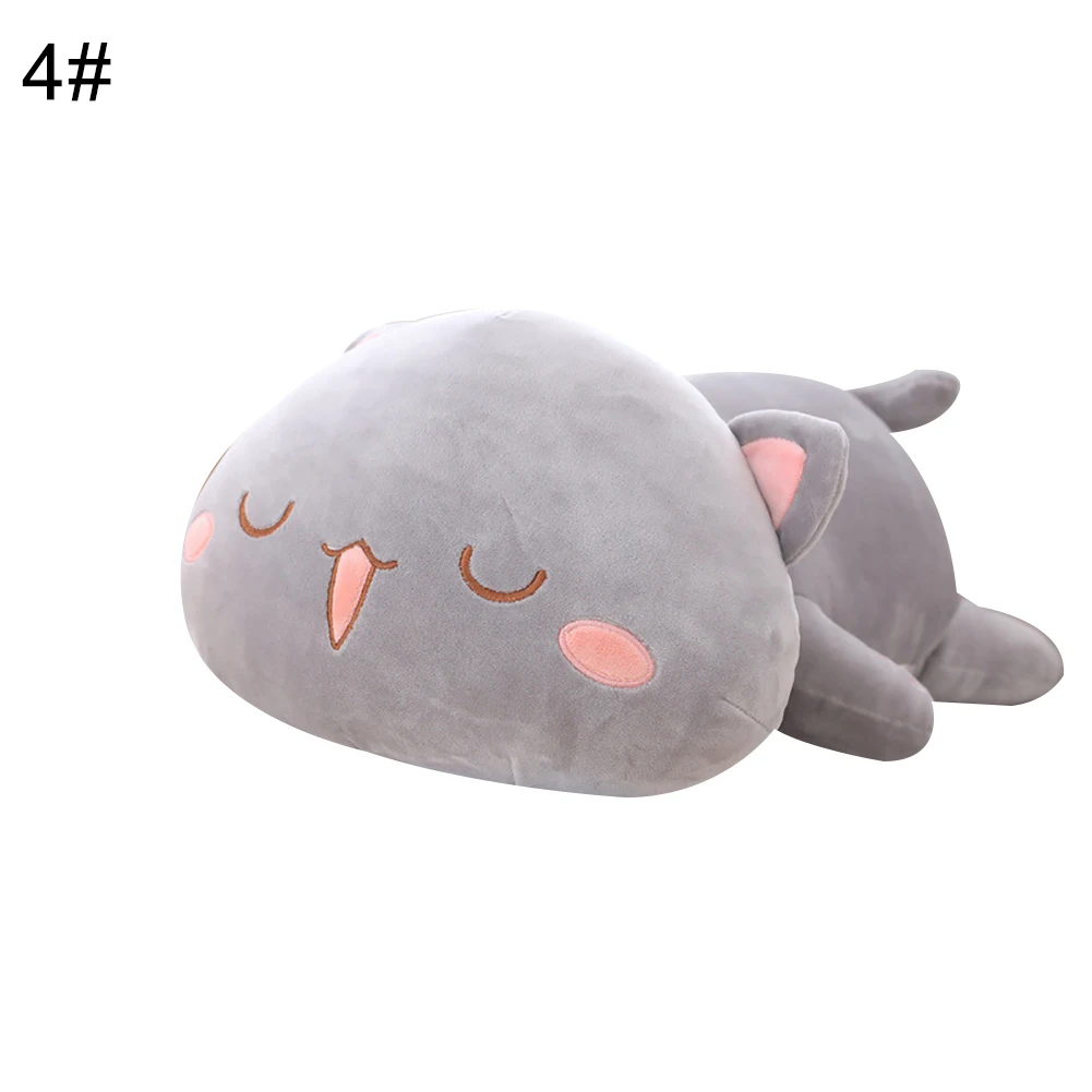 Kawaii Лежащая Кошка Животное Кукла Плюшевая мягкая подушка под спину Подушка детская игрушка подарок мягкая мультяшная Подушка подарок ребенку на Рождество новинка - Цвет: 4Gray 65cm