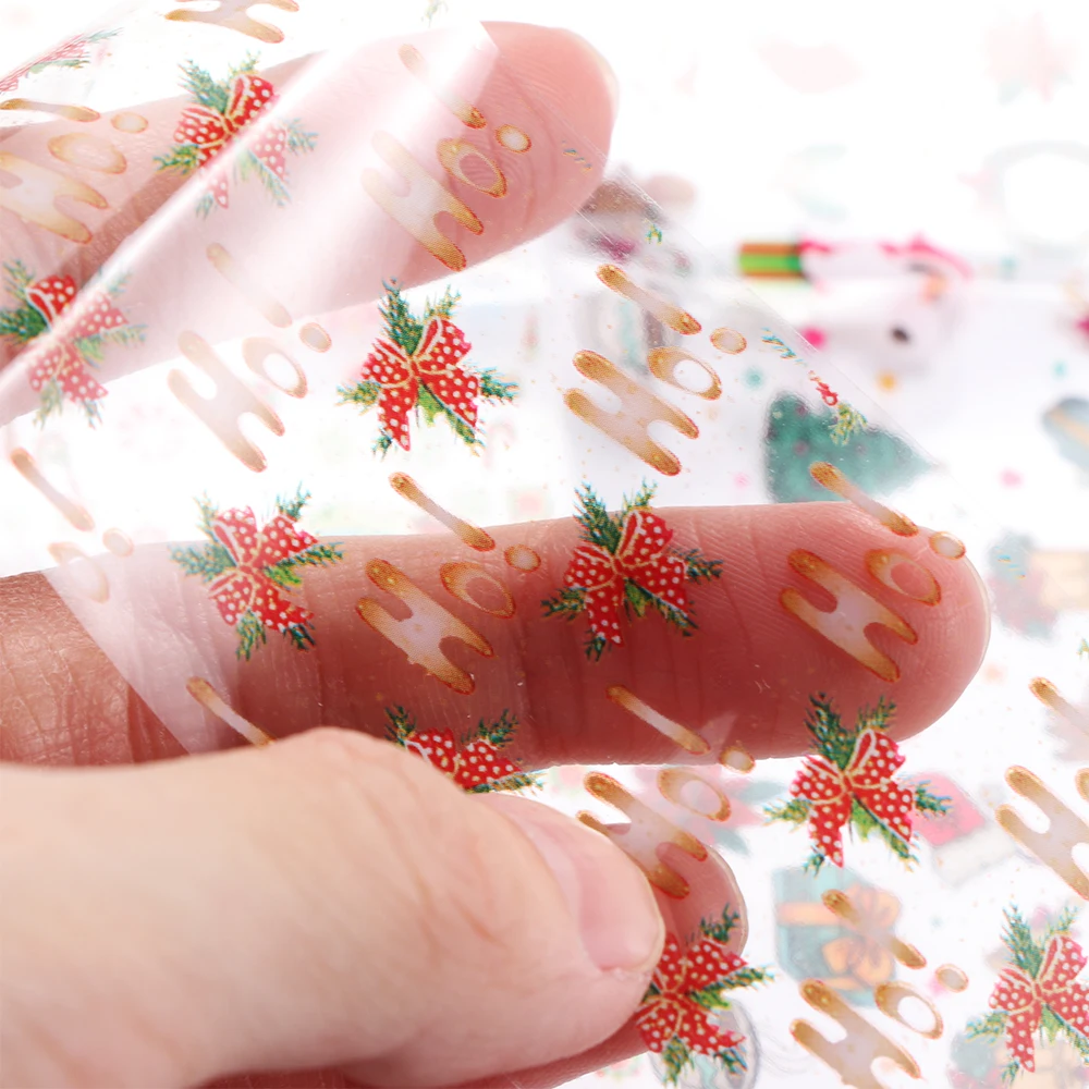 10 шт. Рождество ногтей StickersWinter наклейки переводятся при помощи с буквенным