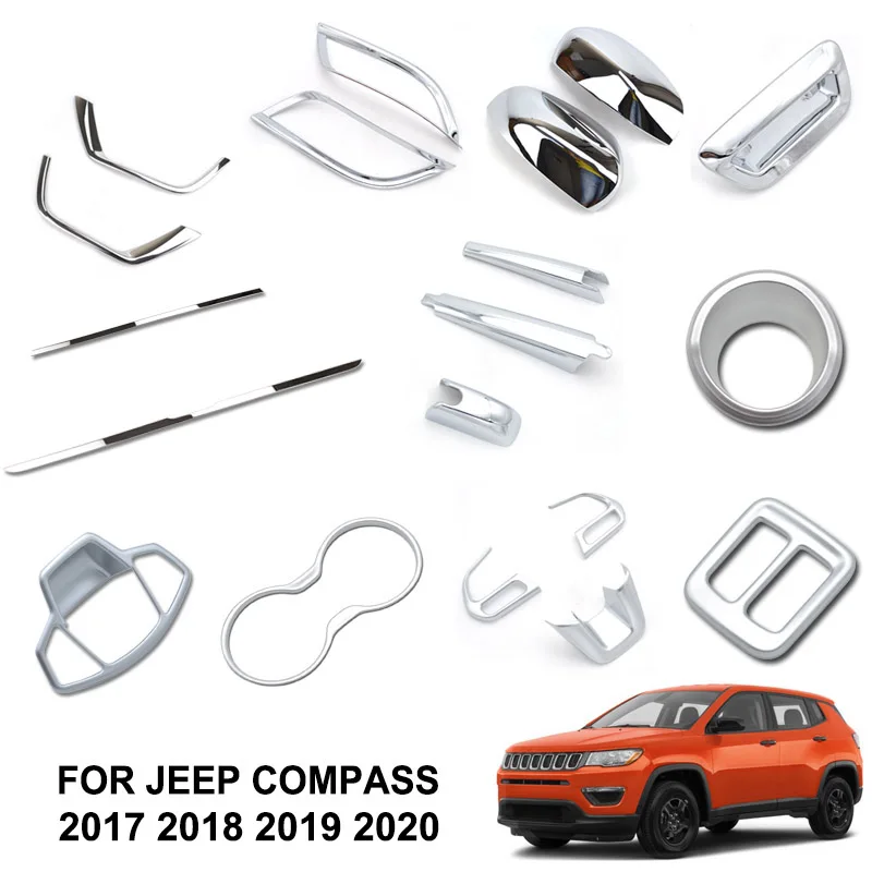 Для Jeep Compass передний противотуманный светильник, Задняя Крышка багажника, хромированная накладка, молдинг, аксессуары, украшение для автомобиля