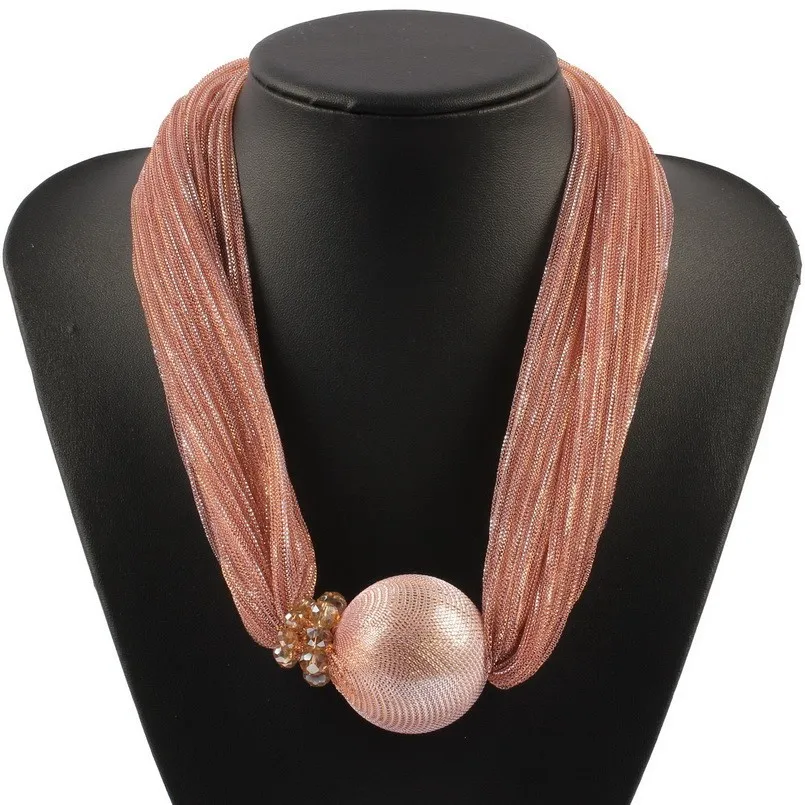 Big Bead Ball Pendant Silk Rope Chain Imitation Pearl Statement Necklace for Women New Crystal Collar Choker Jewelry | Украшения и