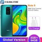 Глобальная версия Xiaomi Redmi Note 9 3 + 64 ГБ, Восьмиядерный процессор MTK Helio G85, камера 48 МП, аккумулятор 5020 мАч