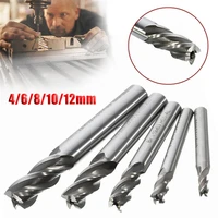1pc hss al 4 flute end mill straight shank drill bit metal end processing mill cutter drill bit tool power tool accessories