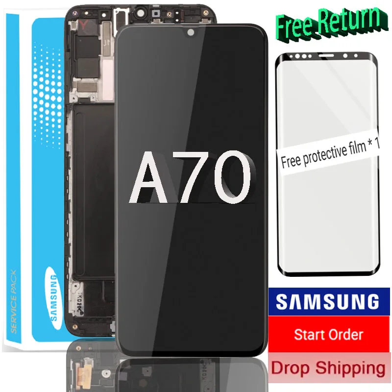 Оригинальный 6 7 ''Супер AMOLED ЖК-дисплей для Samsung Galaxy A70 LCD A705 A705F SM-A705MN дисплей