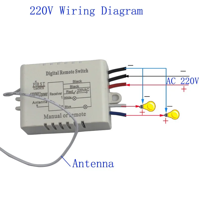Универсальный 220V 2 канала Беспроводной дистанционного Управление 10S Задержка