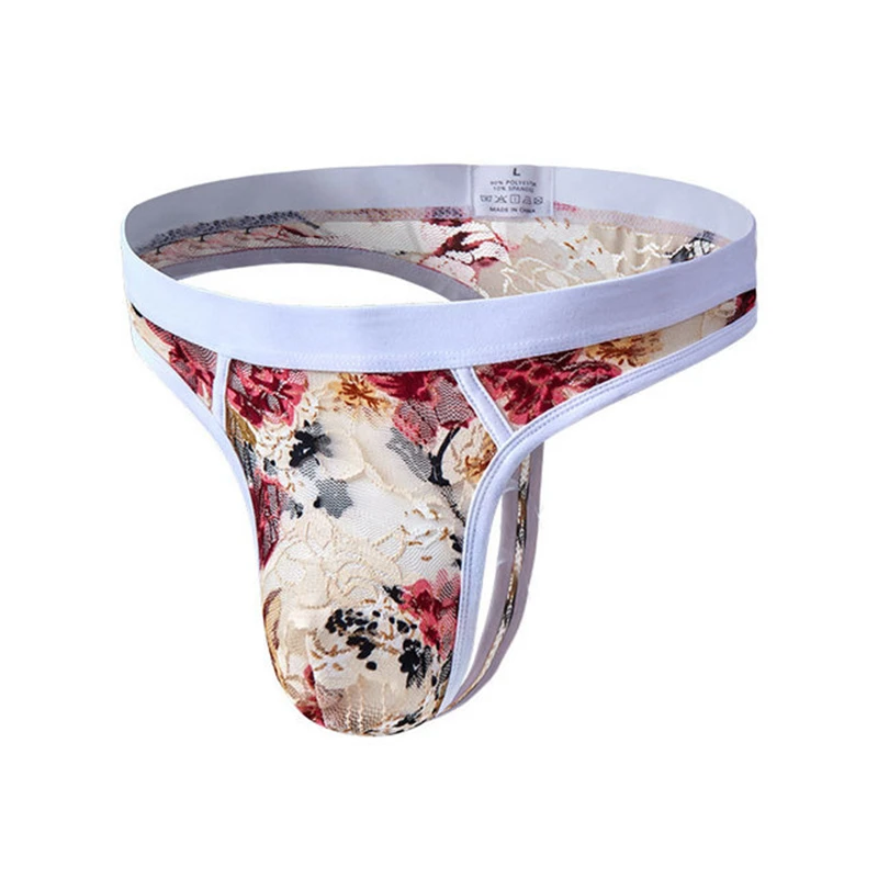 Нижнее белье мужское кружевное стринги бикини Фетиш для геев дышащие трусы