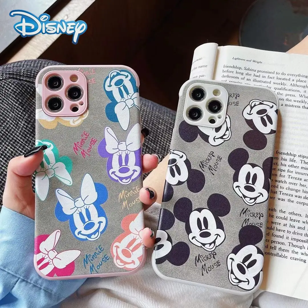 

Disney Mickey Minnie Cartoon Mobile Phone Case for iPhone 13 12 11 Pro Max Mini XR XS Plus Cute Couples Phone Case Back Covers