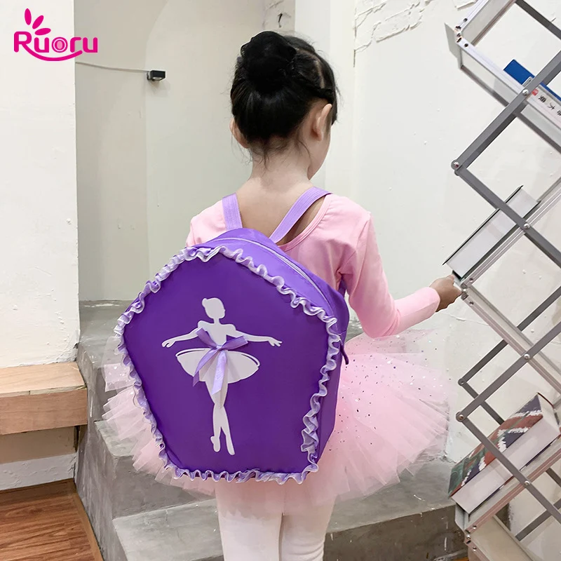 

Ruoru Pink Lace Dance Bag for Girls Dance Ballet Bag for Girls Baby Children Ballerina Bag Purple Kid Gymnastics Backpack