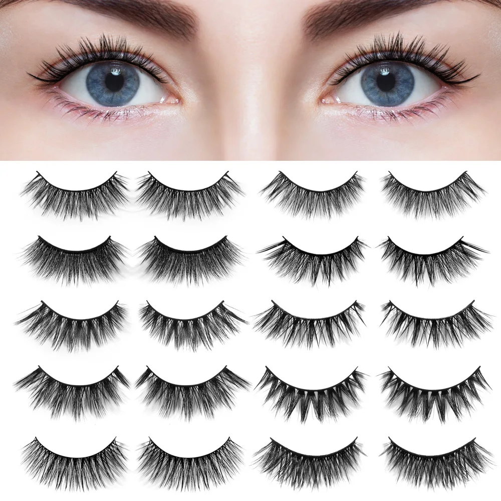 

10Pairs Mix 3D Faux Mink Eyelashes Dramatic Lashes Extension Makeup Natural Long False Eyelashes Hand Made Fake Eyelash
