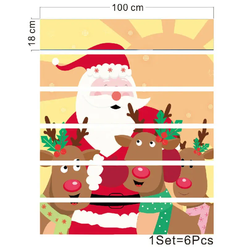 Рождество Рождественское украшение 3D лестницы плитки стояки виниловые наклейки